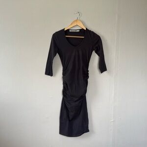 Michael Stars rouched midi dress gray XSP